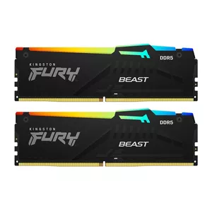 رم کامپیوتر DDR5 دو کاناله  5200 مگاهرتز CL40 کینگستون مدل BEAST RGB BLACK ظرفیت 32 گیگابایت