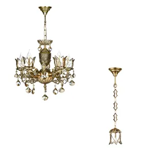 لوستر 10 شعله و چراغ آویز چشمه نور کد C2735/5