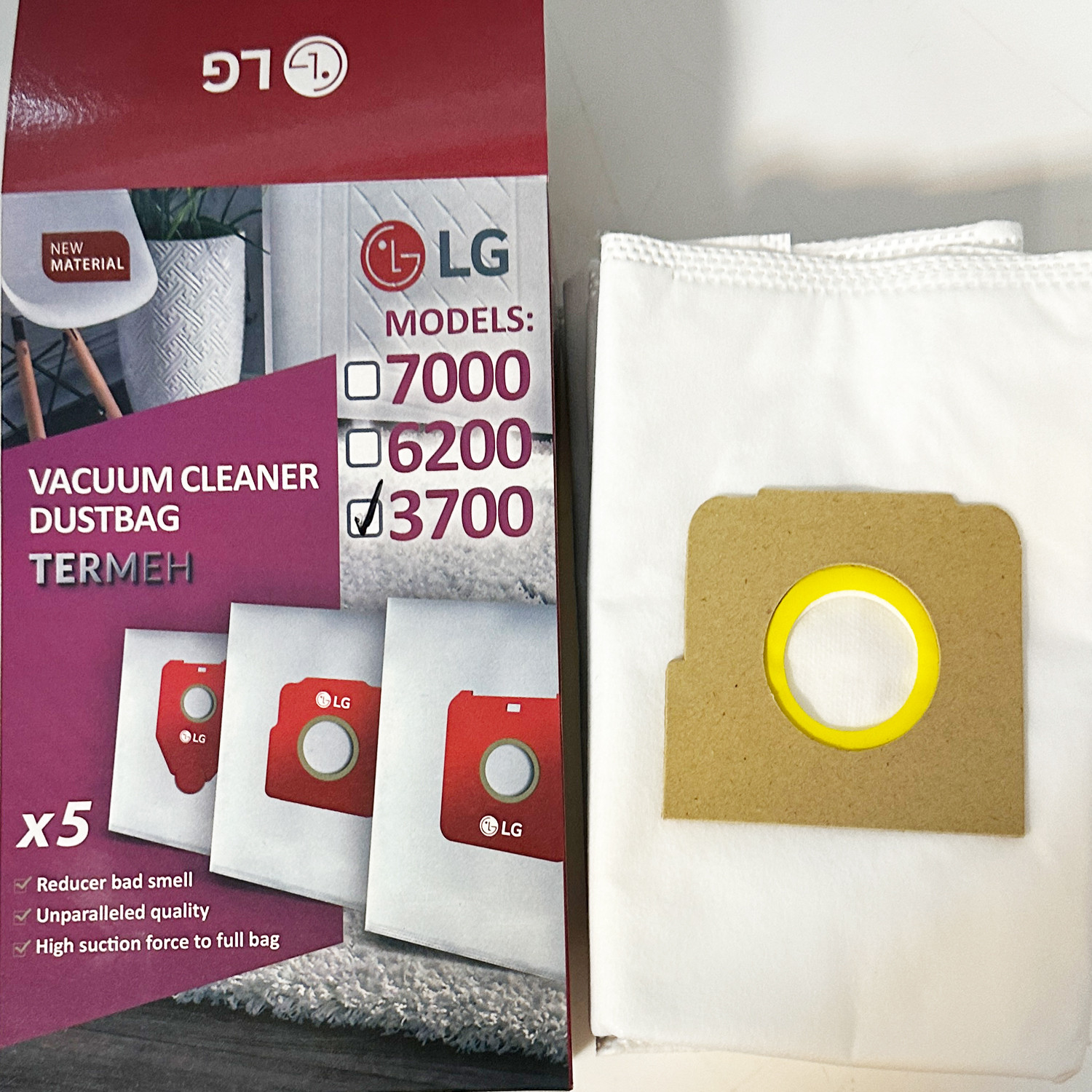 پاکت جاروبرقی ترمه مدل 3700 مناسب برای جاروبرقی الجی بسته 5 عددی