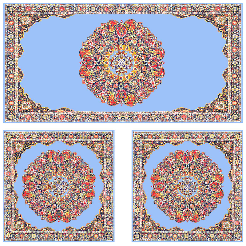 ست رومیزی سه تکه طرح ترمه کد 9920.10