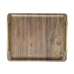 سینی مدل مستطیل طرح چوب کد 02