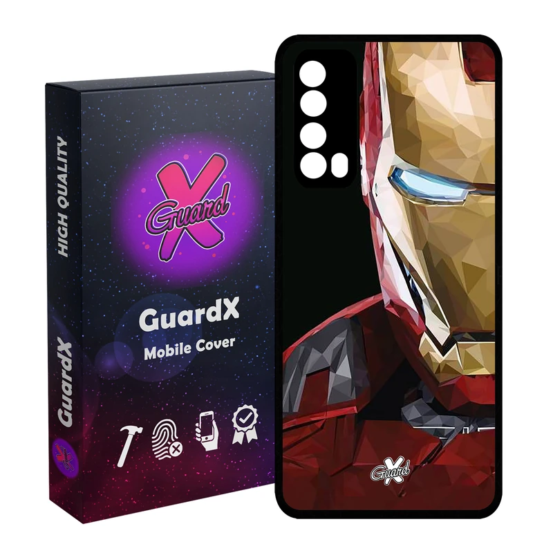 کاور گارد ایکس طرح Iron Man مدل Glass10048 مناسب برای گوشی موبایل هوآوی Y7A / P Smart 2021