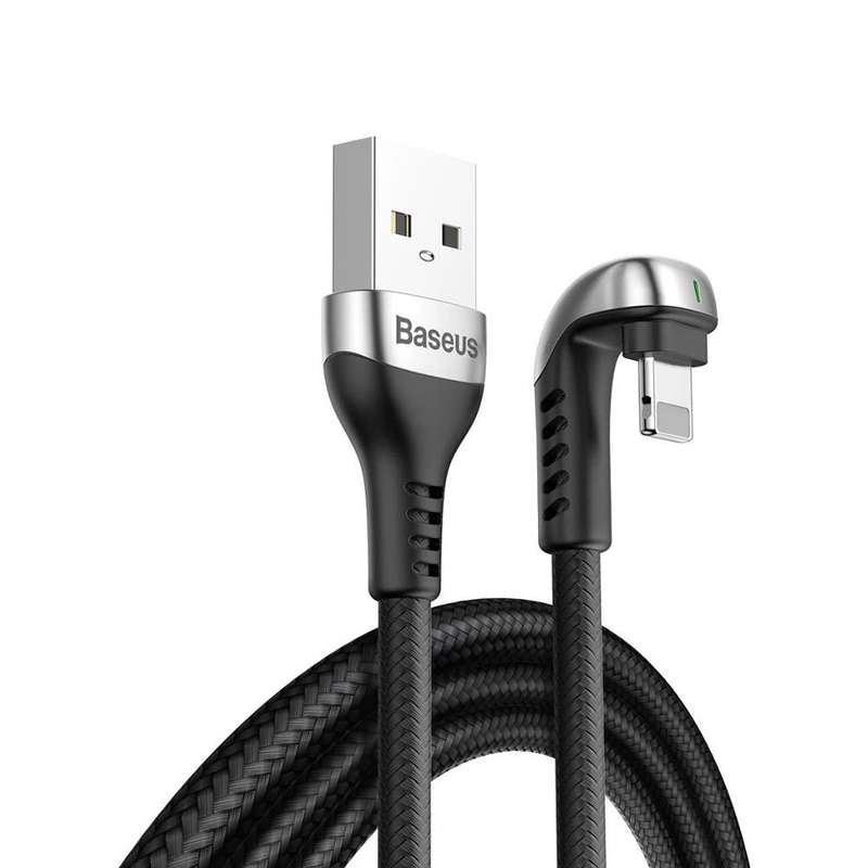 کابل تبدیل USB به لایتنینگ باسئوس مدل U-Shaped Green Lamp طول 1 متر