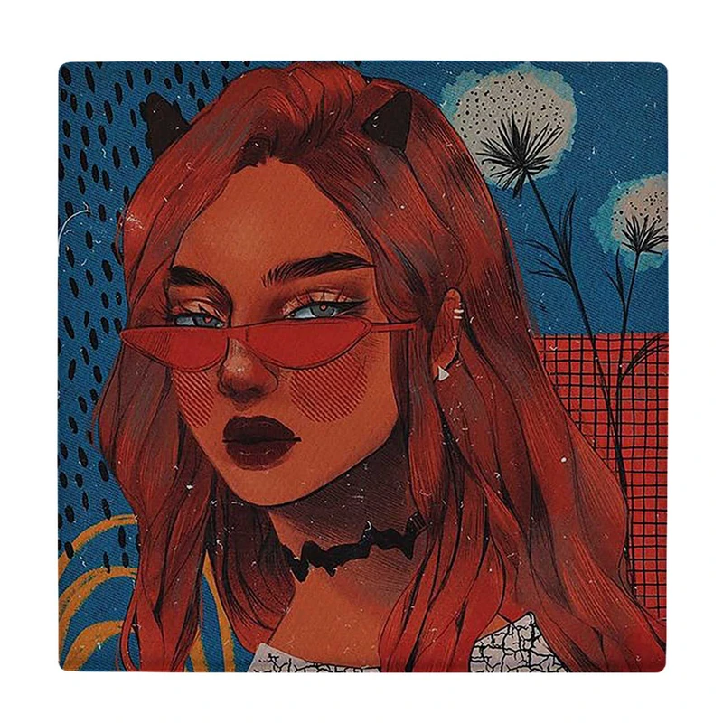  زیر لیوانی  طرح پرتره یک بانو کد    5881557_4491