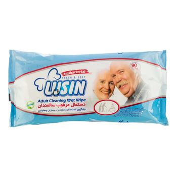 دستمال مرطوب سالمندان لوسین بسته 90 عددی