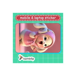 استیکر بامبیلیپ مدل کارت عابر طرح خرگوش و موزیک کد 0145528