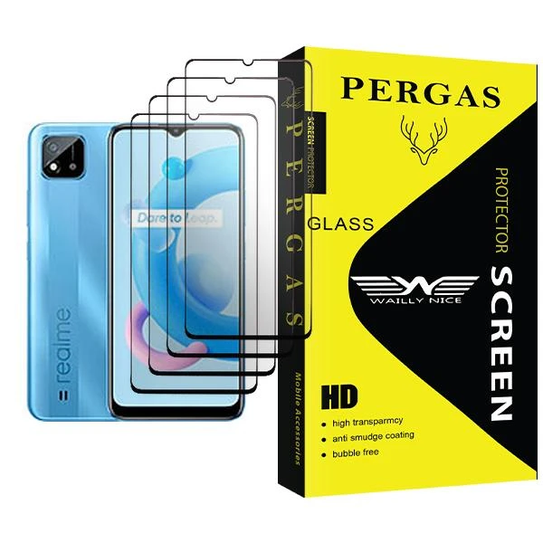محافظ صفحه نمایش وایلی نایس مدل Pergas Glass MIX004 مناسب برای گوشی موبایل ریلمی C20A بسته چهار عددی