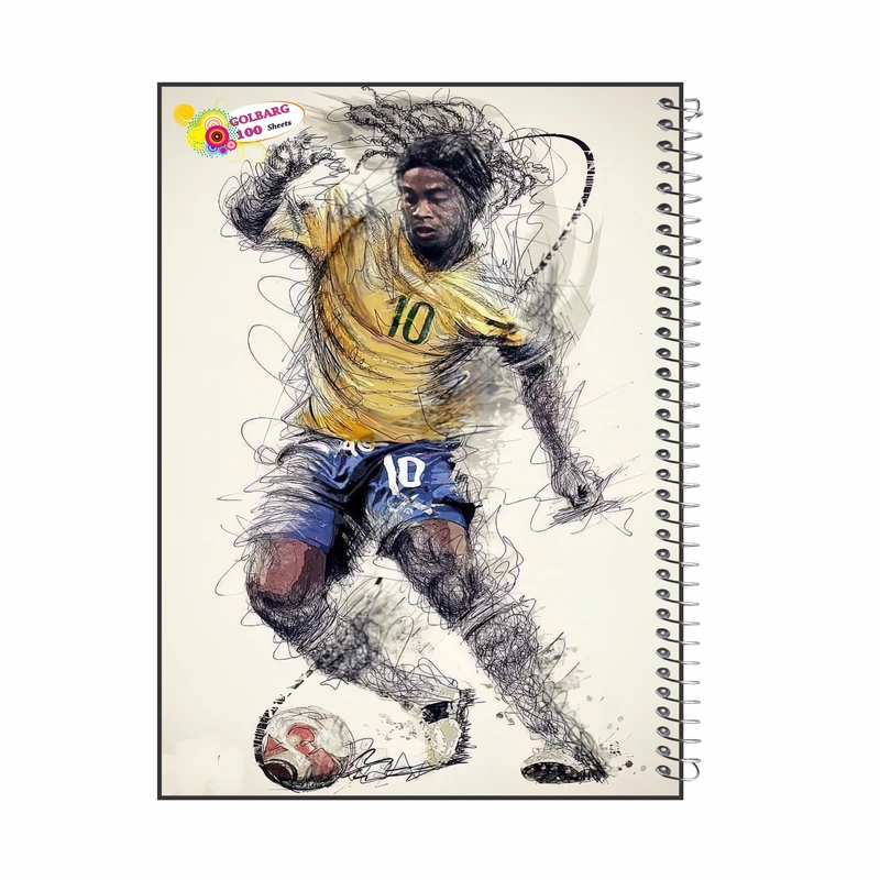 دفتر مشق 100 برگ گلبرگ مدل رونالدینیو کد 1542