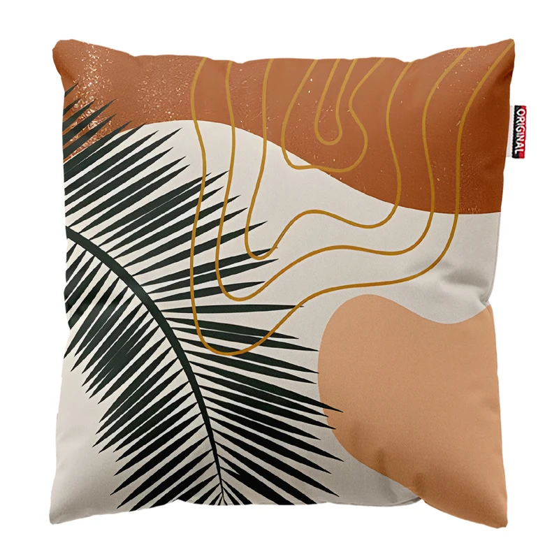 کوسن پاد آفرین مدل بوهو طرح برگ کد PK403260 سایز 40*40 سانتی متر