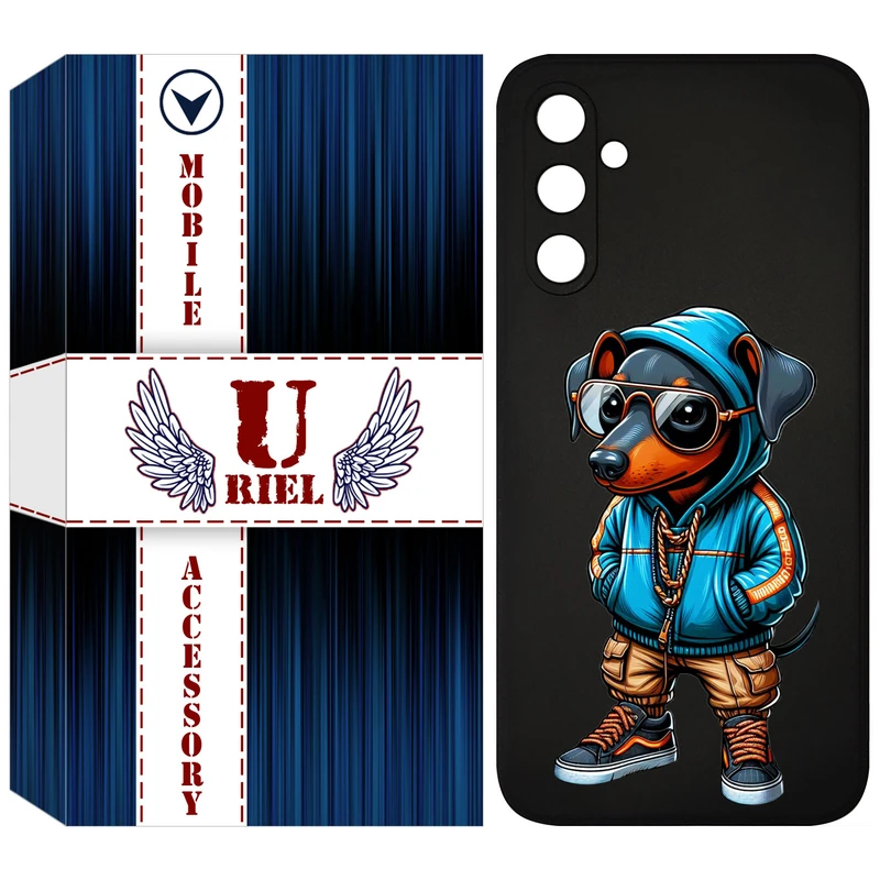 کاور یوریل قاب مدل KSH کد 49 طرح سگ مناسب برای گوشی موبایل سامسونگ Galaxy A34