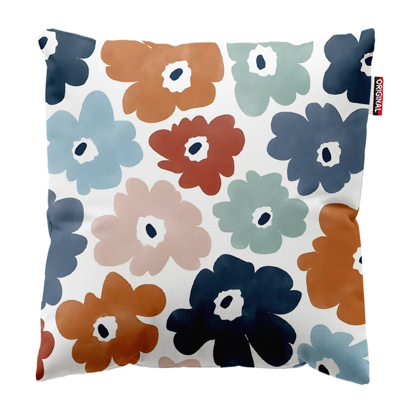 کوسن پاد آفرین مدل مینیمال طرح گل و برگ کد PK303083 سایز 30*30 سانتی متر