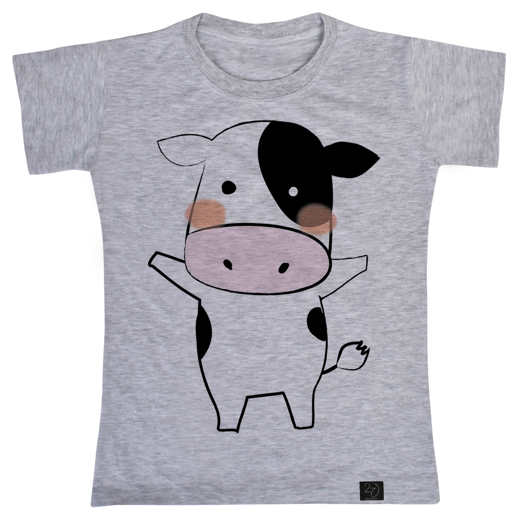 تی شرت آستین کوتاه دخترانه 27 مدل گاو کد G01