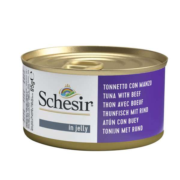 کنسرو گربه شسیر مدل ماهی تن و گوشت وزن 85 گرم