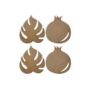 اسلایس چوبی مدل پایه اپوکسی anarrbbarrgnine مجموعه 4 عددی