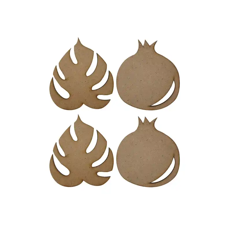 اسلایس چوبی مدل پایه اپوکسی anarrbbarrgnine مجموعه 4 عددی