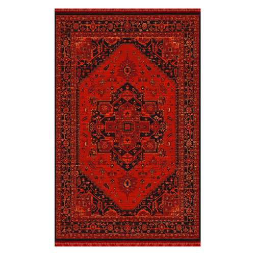 فرش ماشینی کرامتیان بلوچی کد 4111B زمینه لاکی