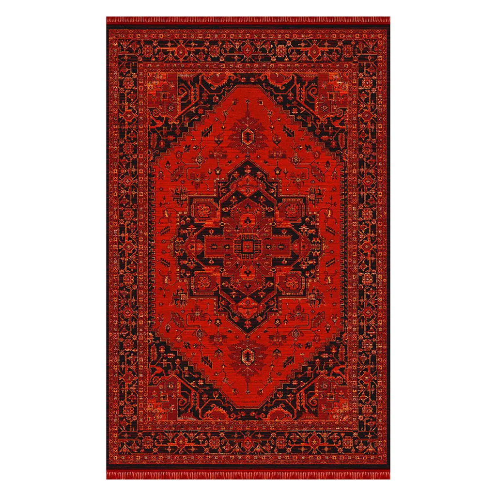 فرش ماشینی کرامتیان بلوچی کد 4111B زمینه لاکی