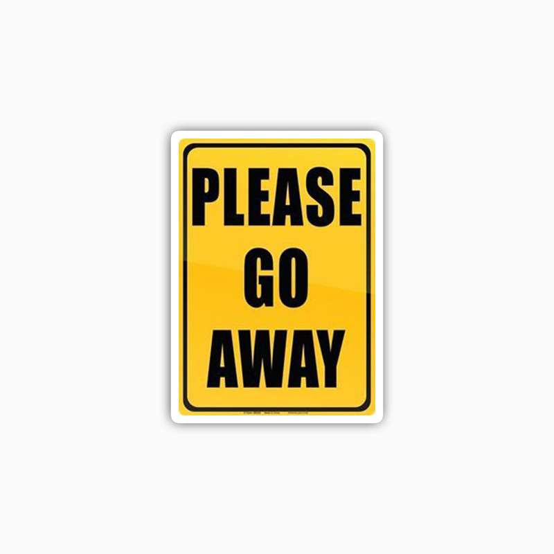 استیکر لپ تاپ و موبایل بووم طرح نوشته مدل Plz Go Away کد BG10