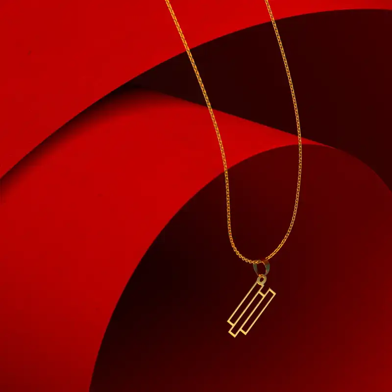 گردنبند طلا 18 عیار زنانه مدوپد مدل هندسی کد F3-1-1025