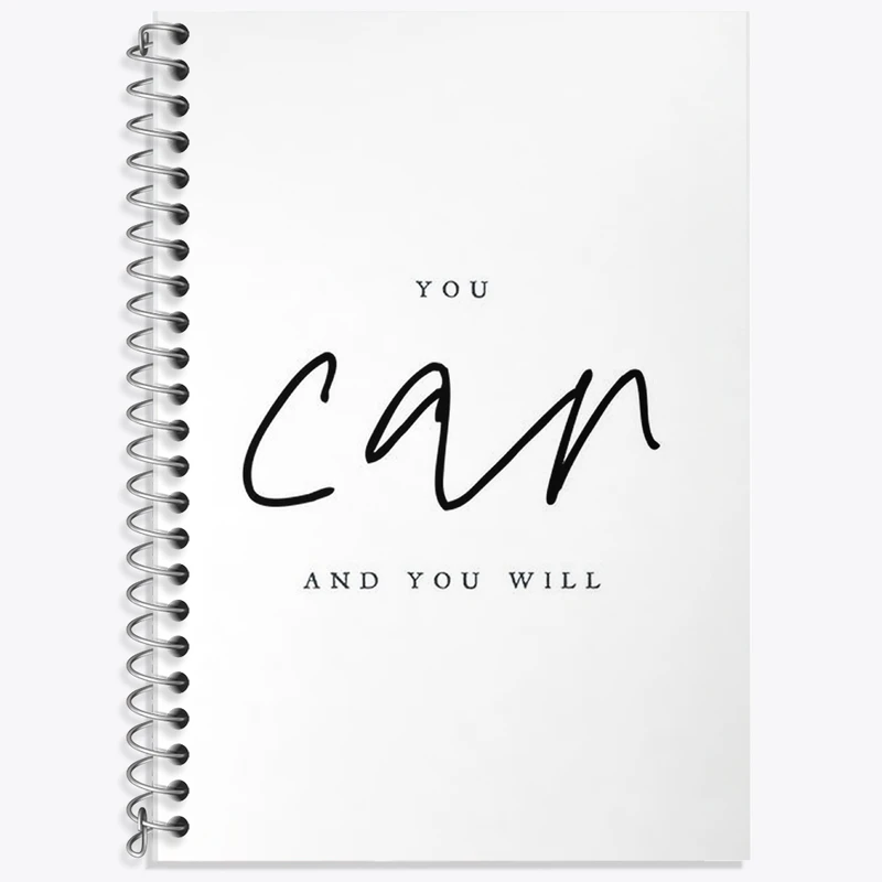 دفتر زبان 50 برگ خندالو مدل دو خط طرح You Can And You Will کد F686