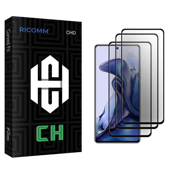 محافظ صفحه نمایش سرامیکی ریکام مدل CH Glass مناسب برای گوشی موبایل شیائومی 11T 5G 21081111RG بسته سه عددی