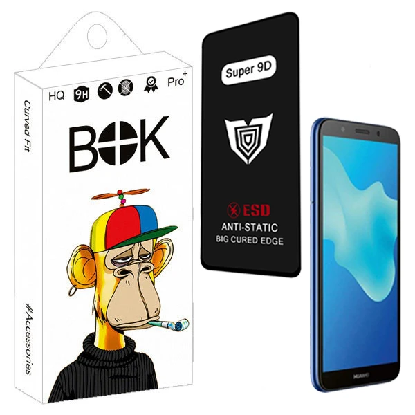 محافظ صفحه نمایش بوک مدل Super 9D مناسب برای گوشی موبایل هوآوی Y5 2018