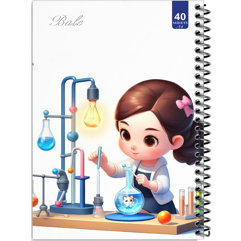 دفتر نقاشی 40 برگ انتشارات بله طرح دختر دانشمند کد A4-K706