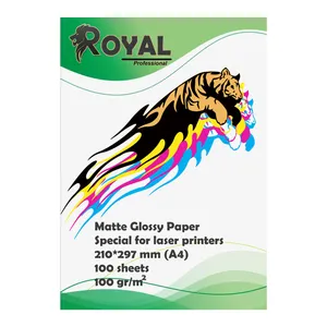 کاغذ گلاسه مات رویال مدل M100 سایز A4 بسته ۱۰۰ عددی
