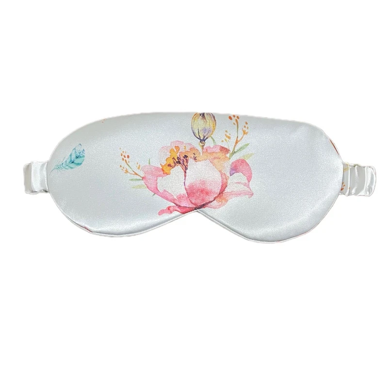 چشم بند خواب مدل ساتن ابریشم طرح گل پنبه