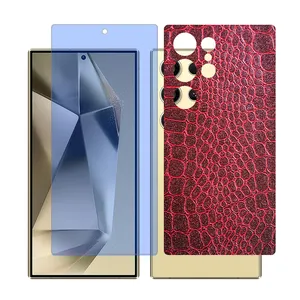 Glass Together model Blue cut screen protector for Samsung Galaxy S23 Ultra mobile phone with back cover sticker