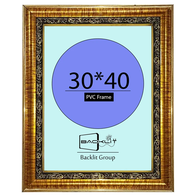 قاب عکس بکلیت مدل گلدار طلایی دیواری سایز 40×30 سانتی متر