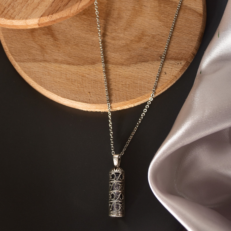 آویز گردنبند نقره  نقره جات لطفی طرح پنج تن آل عبا کد JHN016