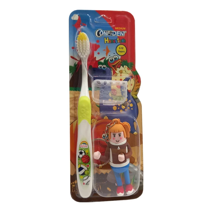 عکس شماره 2 : مسواک کودک کانفیدنت مدل honey teeth با برس متوسط