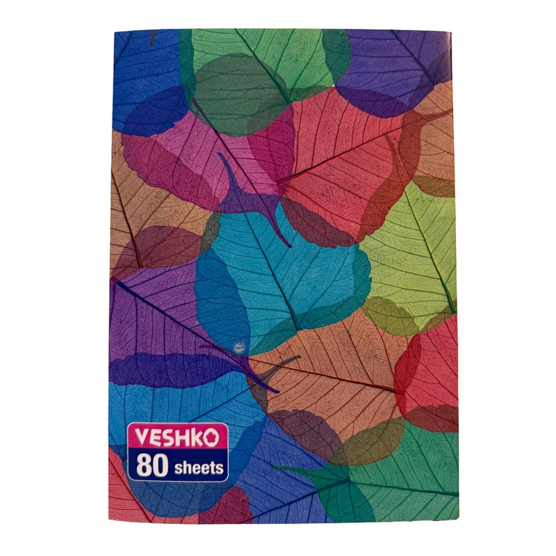 دفتر 80 برگ وشکو مدل برگ های رنگی 