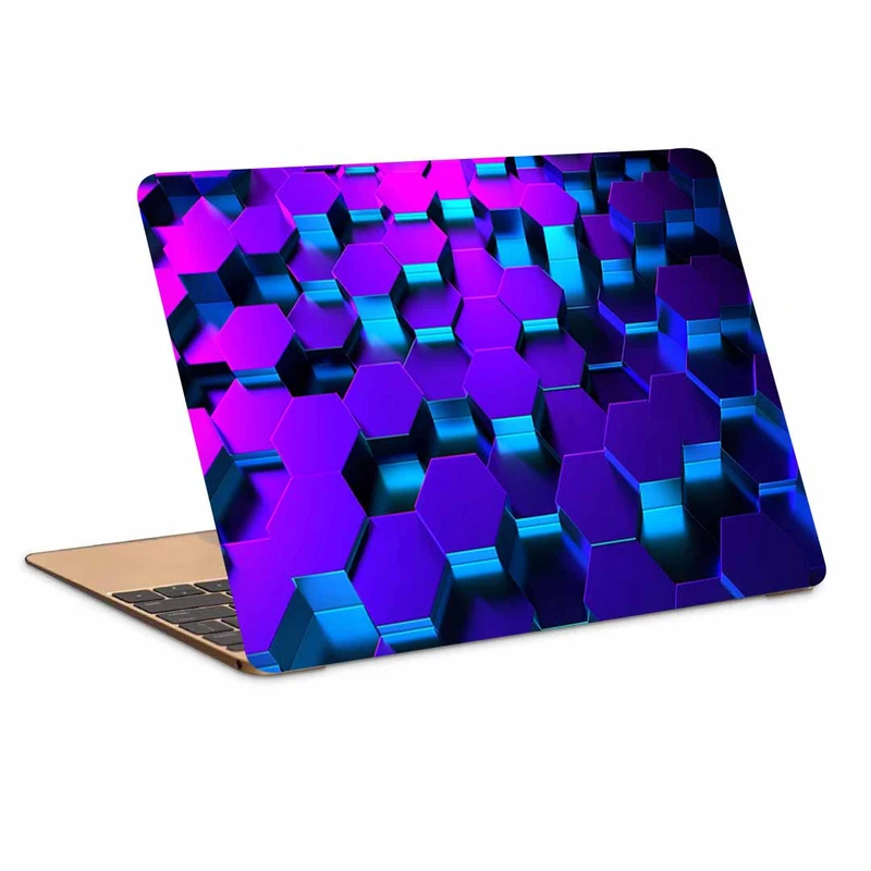 استیکر لپ تاپ طرح hexagons shape rendering کد N-293 مناسب برای لپ تاپ 15.6 اینچ