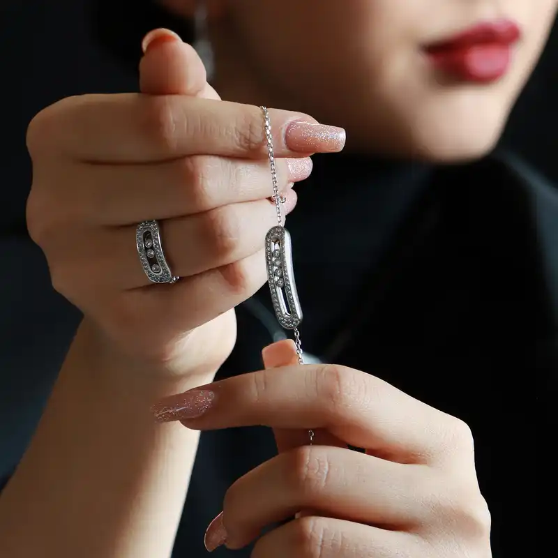 نیم ست نقره زنانه جی تی ای مدل جی نایس