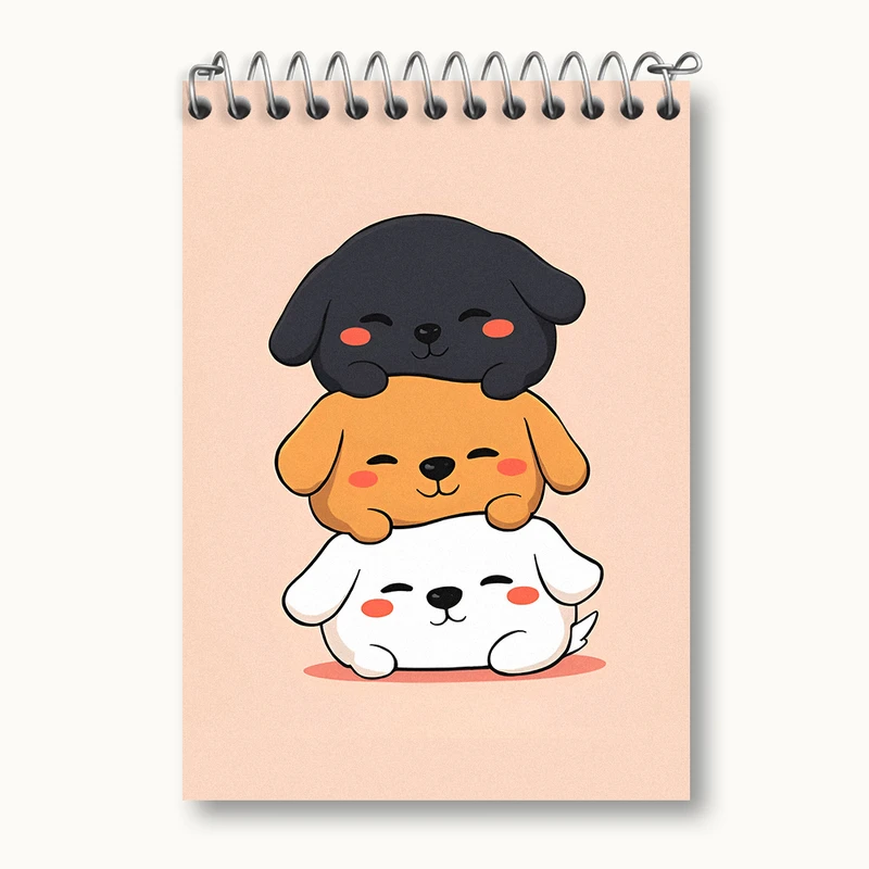 دفتر یادداشت 50 برگ خندالو طرح سگ های کیوت کد N3328