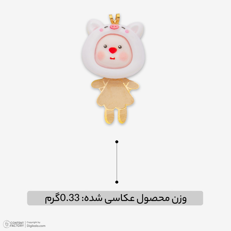 آویز گردنبند طلا 18 عیار بچگانه وی گالری طرح خوک کد PA1462