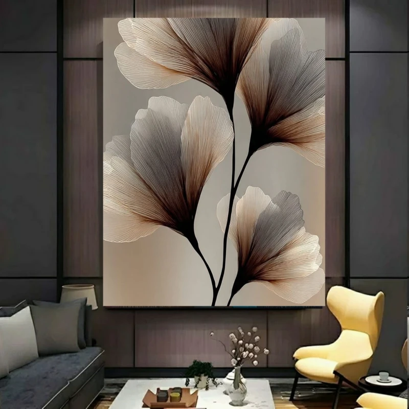 پوستر پارچه ای طرح مخمل  گل خطی مدل مدرن کد PY1136