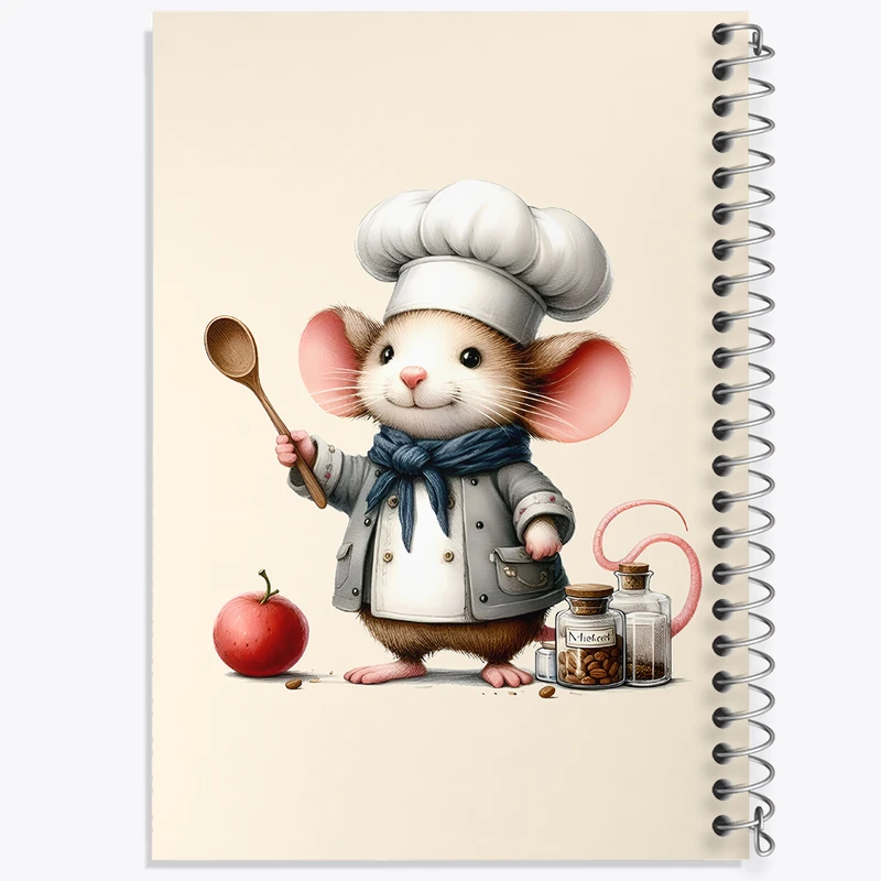 دفتر مشق 100 برگ خندالو طرح موش آشپز کد N5563