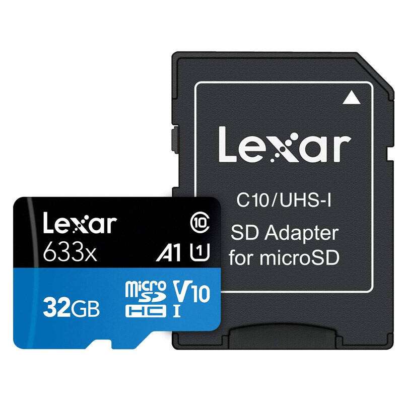 کارت حافظه microSDHC لکسار مدل Blue Series کلاس 10 استاندارد UHS-I U1 سرعت 100MBps 633X همراه با آداپتور SD ظرفیت 32 گیگابایت