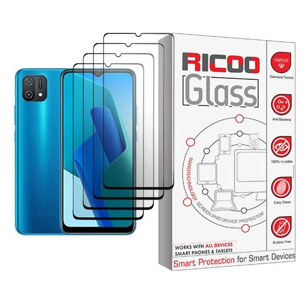 محافظ صفحه نمایش ریکو مدل Ricoo Glass MIX004 مناسب برای گوشی موبایل اوپو A16K بسته چهار عددی