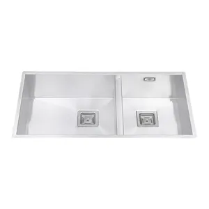 سینک ظرفشویی استیل توکار دو لگنه درسا لوازم خانگی آشپزخانه مدل DS 3800-90