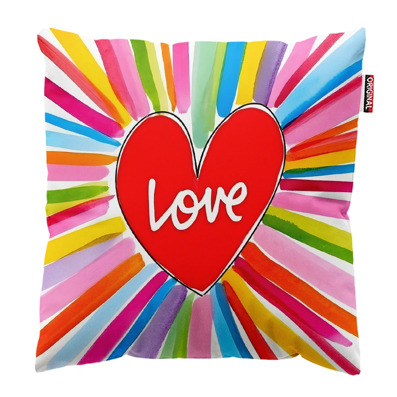 کوسن پاد آفرین مدل مینیمال طرح قلب کد PK303550 سایز 30*30 سانتی متر