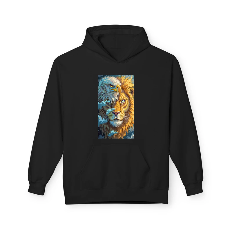 هودی مردانه پاد آفرین مدل شیر و عقاب کد 455