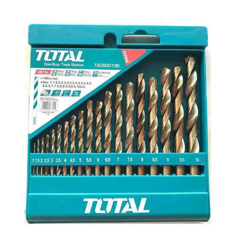 مته کبالت توتال مدل TACSD0195 مجموعه 19 عددی مته کبالت توتال مدل TACSD0195 مجموعه 19 عددی