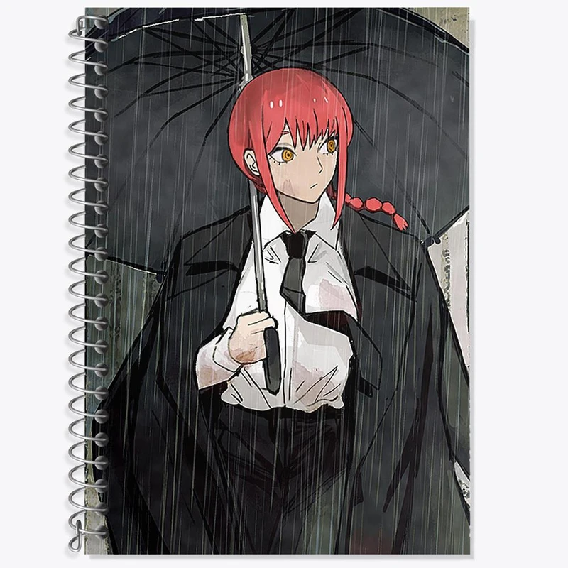 دفتر لغت 50 برگ خندالو مدل ماکیما انیمه مرد اره ای Chainsaw Man کد 22340