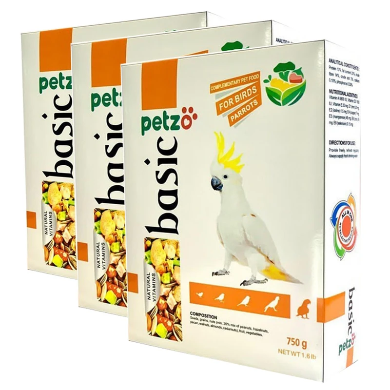 غذای طوطی سانان پتزو مدل Zparkkdo وزن 750 گرم بسته 3 عددی