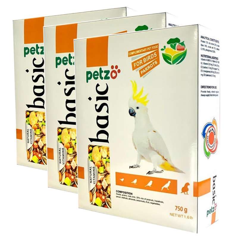 غذای طوطی سانان پتزو مدل Zparkkdo وزن 750 گرم بسته 3 عددی