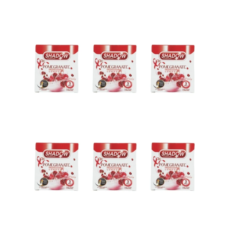 کاندوم شادو مدل Pomegranate مجموعه 6 عددی